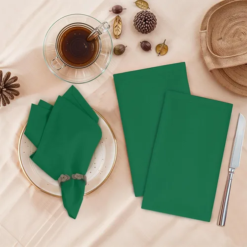 Vista 2 de Ruvanti - Servilletas de tela, paquete de 6, de 45 x 45 centímetros, 100% algodón, lavables, suaves y absorbentes, perfectas para bodas, Navidad