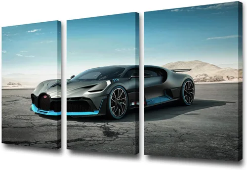 Vista 144 de Arte de pared de auto deportivo rojo para sala de estar, arte de pared de lienzo de súper auto genial, imágenes pósters, 3 piezas, arte moderno