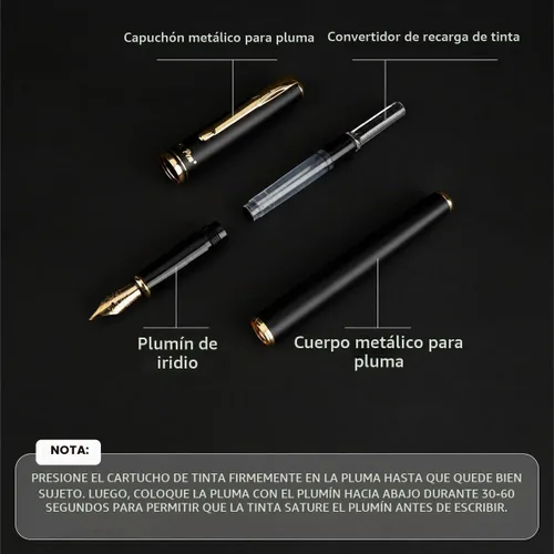 Vista 3 de Mr. Pen - Juego de pluma estilográfica, 6 cartuchos de repuesto de tinta Pluma estilográfica recargable con cartuchos de tinta negra y azul