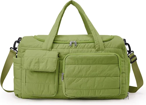 Vista 48 de Bolsa de Gimnasio Pequeña para Mujer, Bolsa de Lona de Viaje, Bolsa de Fin de Semana con Compartimento para Zapatos