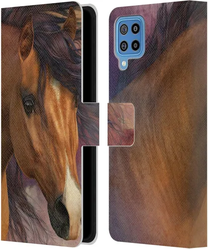 Vista 203 de Head Case Designs Officially Licensed Laurie Prindle A Morgan Christmas Western Stallion Leather Wallet Case Compatible with Samsung Galaxy A07 4G