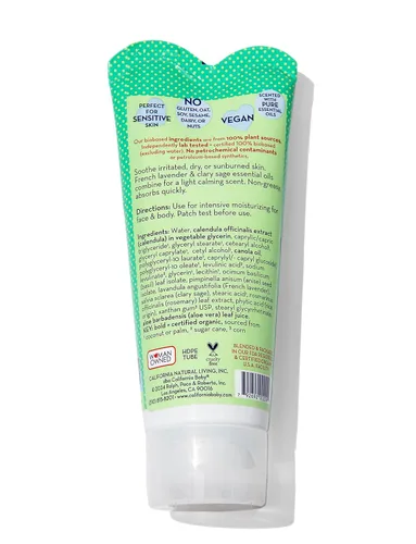 Vista 2 de California Baby Crema de aloe vera y árnica Loción calmante después del sol Alivio de quemaduras solares 100% a base de plantas Hidrata