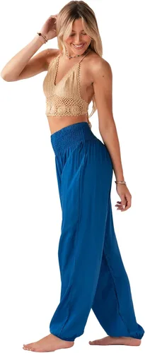 Vista 3 de Lotus and Luna Pantalones de harén para mujer, pantalones tailandeses para playa y descanso, cintura alta, pantalones bohemios, pantalones geniales