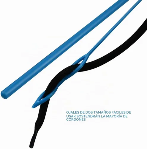 Vista 5 de yuntop 1 herramienta de enhebrador de cordón de plástico flexible de 23 Azul