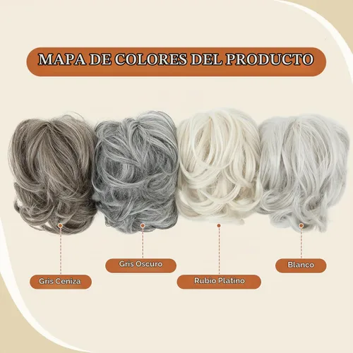 Vista 4 de Pinza de pelo con clip de garra, moño corto, pieza de cabello de moño desordenado, extensiones de cabello flexibles, ramificación de cabello