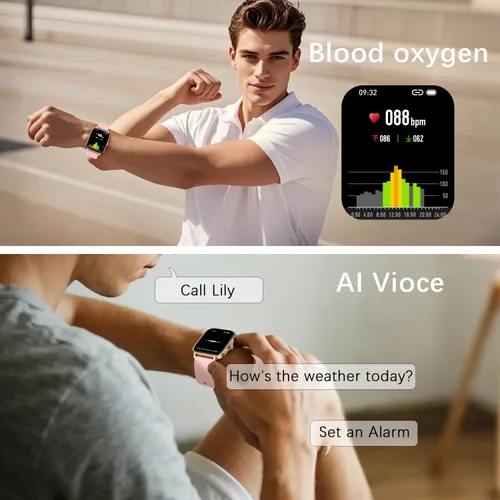 Vista 7 de Reloj inteligente para mujeres y hombres Fitness: hacer respuesta llamada, relojes digitales para hombre, resistente al agua, reloj inteligente