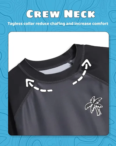 Vista 2 de maamgic Camisetas de natación de manga larga UPF 50+ para niños, protección solar UV, camisetas de natación para niños pequeños, trajes de baño