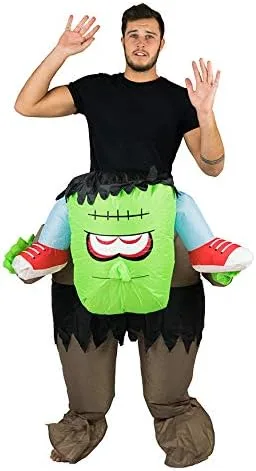 Vista 2 de Disfraz inflable aterrador de Frankenstein Ride para adultos (talla única)