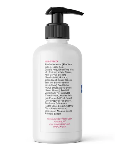 Vista 2 de Planet Eden Crema exfoliante para la cara y el cuerpo al 20% de ácido glicólico - 10% glicólico y 10% ácido láctico para exfoliación (16 onzas)