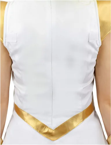 Vista 6 de C-ZOFEK Vestido de cosplay con capa roja de la princesa Shera (XS, blanco)