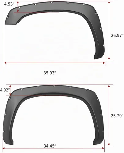Vista 5 de LEDKINGDOMUS Kit de guardabarros compatible con Chevy Silverado 1999-2006