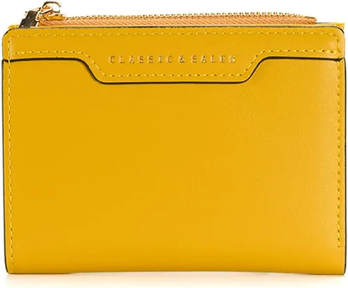 Vista 7 de Billeteras delgadas y pequeñas de cuero con bolsillo, tarjetero, plegable, triple, monedero para mujer con cremallera (negro)