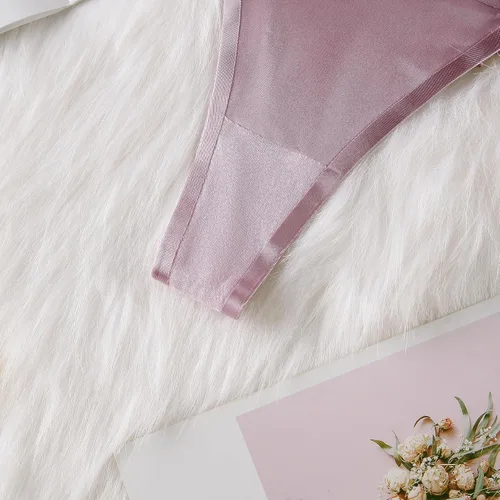 Vista 3 de KUAOPATA Tanga de tanga para mujer, bragas elásticas con espalda en T, tanga, tiro bajo, ropa interior hipster, sexy, S-XL
