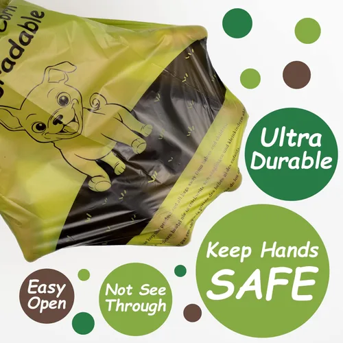 Vista 3 de GREENER WALKER 1080 bolsas de basura para perros, extragruesas, fuertes, 100% a prueba de fugas (marrón)