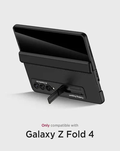 Vista 2 de Miimall Funda para Samsung Galaxy Z Fold 4 con protector de pantalla de privacidad, soporte ajustable integrado y protección magnética de bisagra
