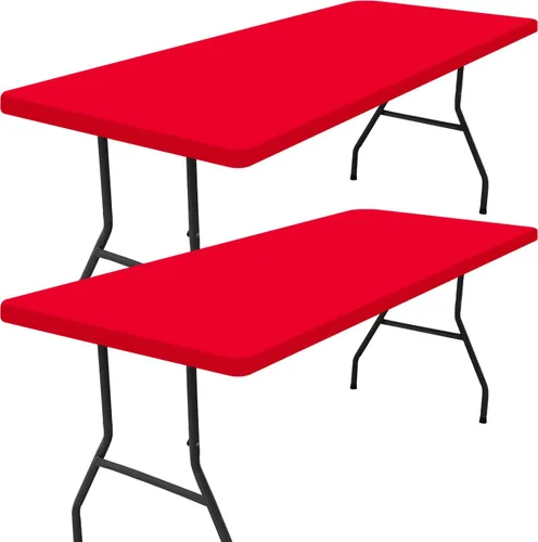 Vista 38 de Smiry - Mantel rectangular de vinilo con respaldo de franela elástica ajustada para mesas plegables de 2 pies, manteles impermeables y lavables