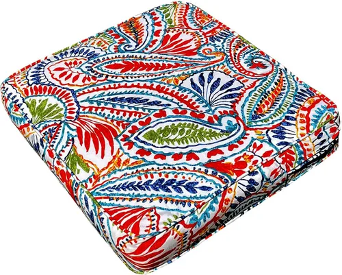 Vista 4 de BELLRINO Juego de 4 fundas de cojín decorativas impermeables para exteriores, de 24 x 24 x 4 pulgadas, para silla, asiento, jardín, banco, porche