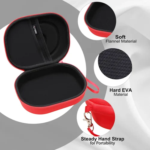 Vista 4 de LTGEM Estuche rígido para auriculares JBL - Marrón/ Rojo+Negro
