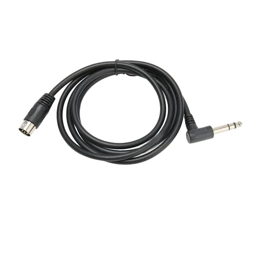 Vista 2 de Goshyda Cable de 1/4 de pulgada a DIN de 5 pines, 90 grados 0.250 in macho a MIDI 5pin macho TRS cable de audio estéreo para altavoz, amplificador