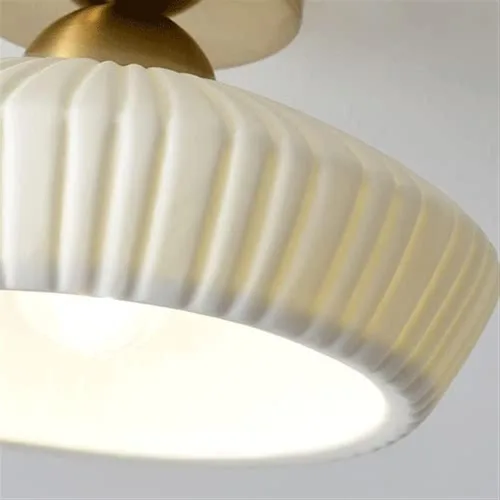 Vista 4 de Lámpara de techo retro de estilo rústico con pantalla de cerámica, iluminación moderna cerca del techo para dormitorio, cocina, porche, pasillo