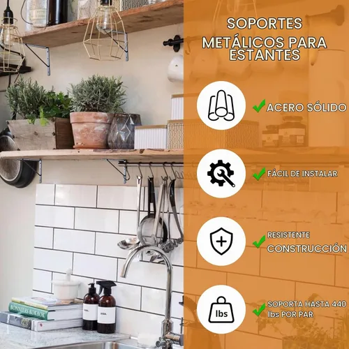 Vista 4 de HOME MASTER HARDWARE Soportes de estante de 10 x 8 pulgadas, soporte de ángulo de pared triangular de 90 grados en L para estantes flotantes Negro