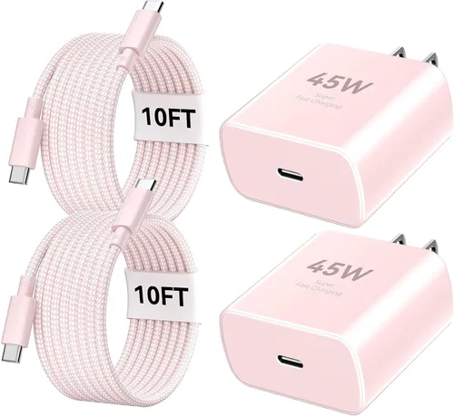 Vista 17 de Cargador para teléfono 17 16 Pro Max de carga rápida, bloque de carga USB C súper rápido de 45 W con cable de carga de 6.6 pies para 17 16 Pro
