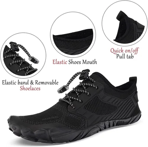 Vista 4 de MAYZERO Zapatos de agua para hombres y mujeres, zapatos de surf, playa, piscina, zapatos de punta ancha, senderismo, zapatos de agua, zapatillas