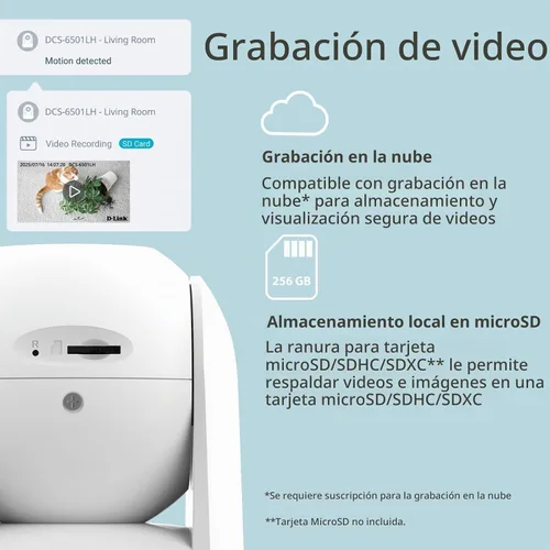 Vista 4 de D-Link Cámara de seguridad interior de 360° View 2K Pan & Tilt WiFi