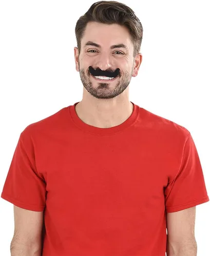 Vista 2 de Road Island Novelty - Bigotes falsos negros de 3.5 pulgadas, paquete de 12