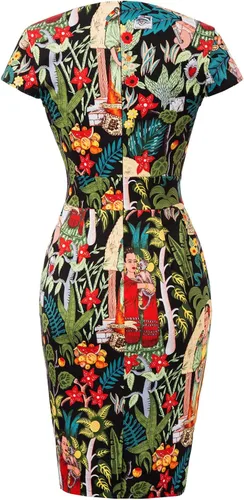 Vista 2 de Grace Karin - Vestido entubado para mujer con mangas casquillo estilo vintage de los años 50 modelo CL7597