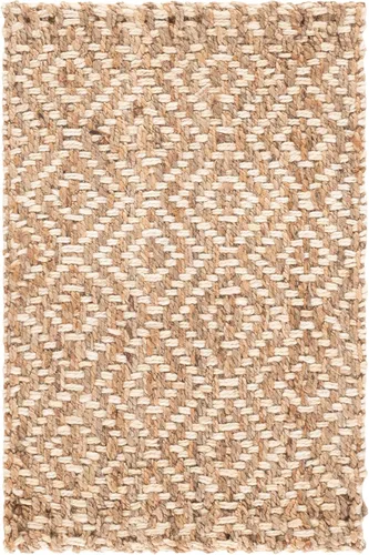 Vista 2 de SAFAVIEH Natural Fiber Collection - Alfombra decorativa de 2 x 3 pies, marfil y natural, yute hecho a mano, ideal para zonas de alto tráfico