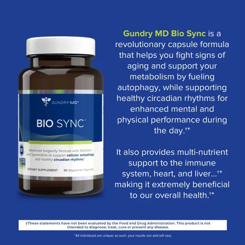 Vista 3 de Gundry MD® Suplemento Bio Sync para energía diurna, soporta enfoque y memoria†* - (30 cápsulas)