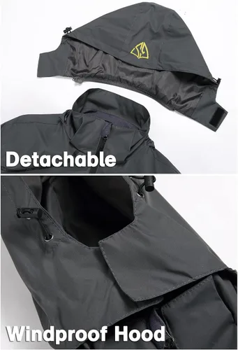Vista 4 de GIISAM Chaqueta impermeable y a prueba de viento para hombre, ligera, con capucha, chaqueta deportiva de montaña para hombre, cortavientos