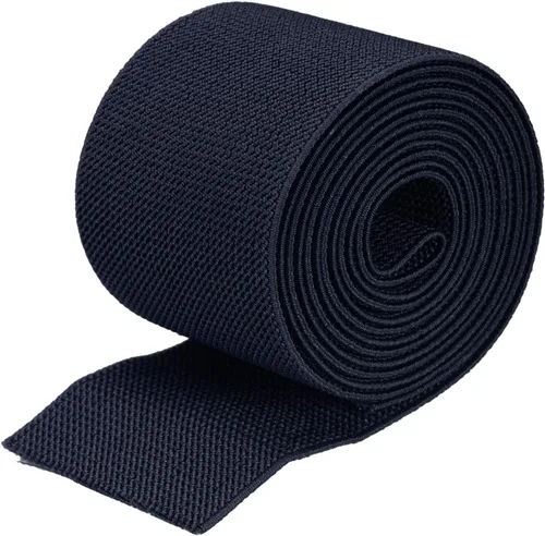 Vista 8 de MECCANIXITY Banda elástica ancha de sarga de doble cara de 3 pulgadas, plana de 2 yardas, banda elástica tejida de punto, correa elástica pesada