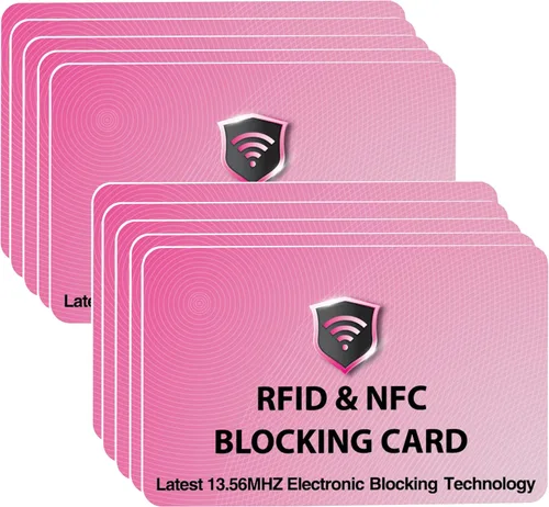 Vista 22 de SaiTech IT Paquete de 5 Tarjetas de Bloqueo RFID, Una Tarjeta Protege Toda la Billetera y Cartera, Protector de Tarjetas de Débito y Crédito