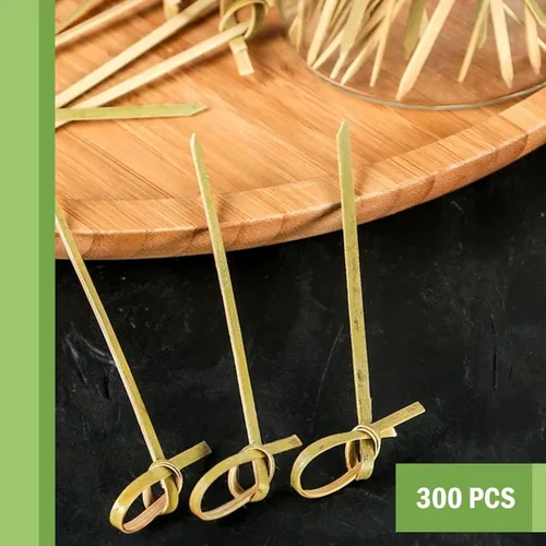Vista 4 de Perfect Stix Bamboo Pick 4 Púas de nudo de bambú de 300 quilates, cóctel y Hors' D'Oeuvre, 4 pulgadas (paquete de 300)