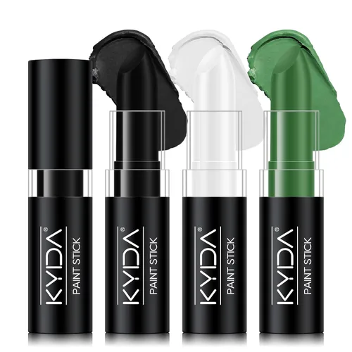 Vista 15 de KYDA White Face Body Paint Stick, White Matte Lipstick Eyeblack 01 WHITE