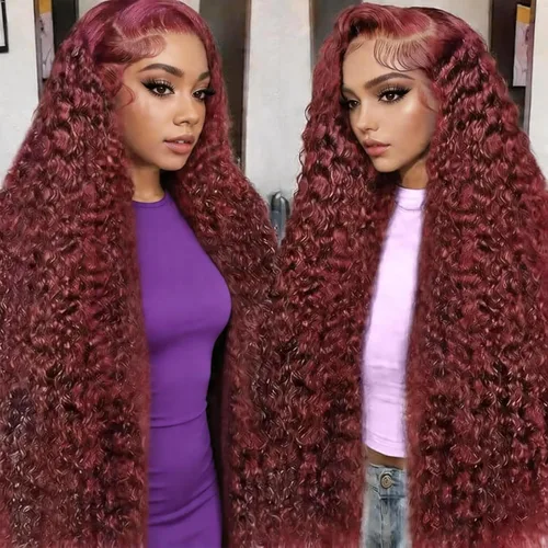 Vista 12 de Pelucas de cabello humano ondulado profundo con encaje frontal transparente HD de 13 x 6 pulgadas, pelucas de cabello humano de densidad 200