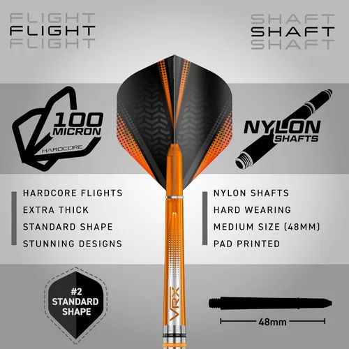 Vista 3 de RED DRAGON Darts - Amberjack Javelin Pegasus Razor Edge - Professional Tungsten Soft Tip Darts - Includes Dart Flights and Shafts