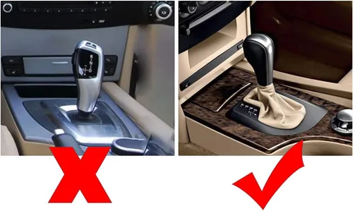 Vista 3 de YIWANG Cubierta de cabeza de cambio de marcha central de automóvil estilo fibra de carbono para BMW E39 E60 E61 E83 E53 E46 Accesorios de coche