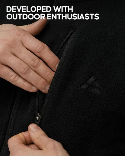 Vista 5 de DANISH ENDURANCE Chaqueta de forro polar para hombre, térmica, cremallera completa, transpirable
