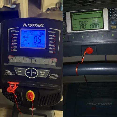 Vista 5 de 2 unids universal cinta de correr imán llave de seguridad interruptor redondo con clip para la mayoría de las máquinas de correr