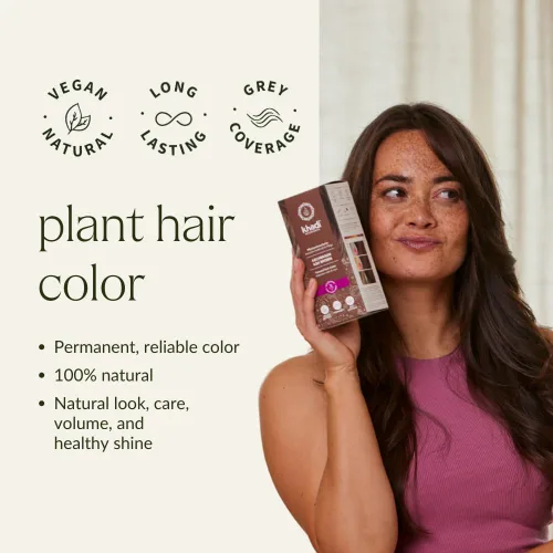 Vista 3 de khadi ASH BROWN Plant Hair Color – Cosmética natural – Color de cabello para mate y marrón medio – 100% herbal, natural y vegano – 3.5 oz