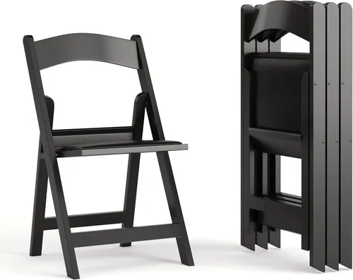 Vista 24 de Flash Furniture Hercules Tucker - Silla plegable de resina negra comercial, ligera, asiento extraíble acolchado de vinilo, para uso en interiores