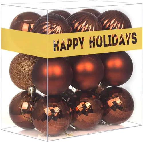 Vista 41 de Esferas pequeñas de bronce de 1.6 pulgadas para decoración del árbol de Navidad, adornos inastillables para cumpleaños, Halloween, vacaciones, boda