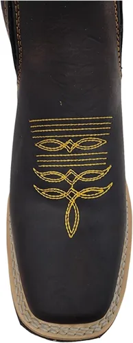 Vista 4 de Dona Michi Botas de Tobillo Cortas de Cuero Genuino para Hombre con Punta Cuadrada Hechas a Mano