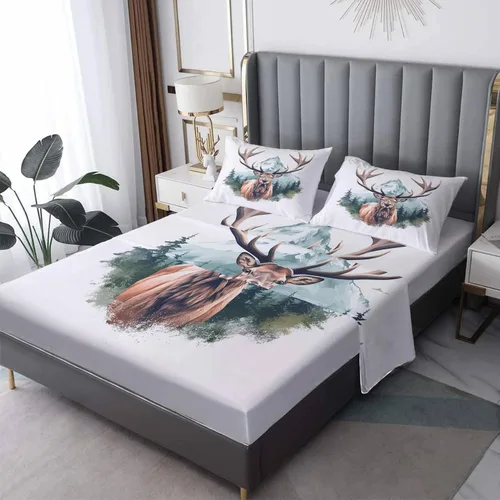 Vista 39 de Juego de sábanas tamaño individual con águila calva, sábanas de cama de águila, microfibra suave y bolsillo profundo y sábanas estampadas sin