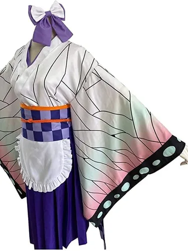 Vista 2 de Cosplay Life Anime Kimetsu Café Maid Lolita Vestido Manga Personaje Merch Conjunto Completo Kimono Disfraz