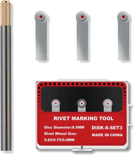 Vista 15 de Herramienta para hacer remaches modelo con mango para modelo, hobby, manualidades, accesorios de construcción (juego S1) 3 gears: 0.35/0.4/0.45mm