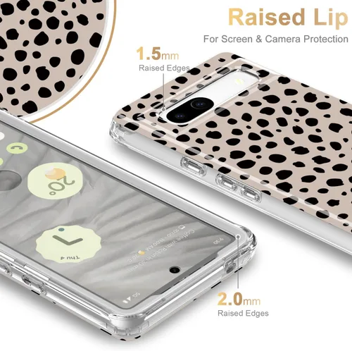 Vista 3 de Esdot Funda para Google Pixel 7A con protector de pantalla integrado, funda resistente de grado militar con diseños lindos de moda para mujeres